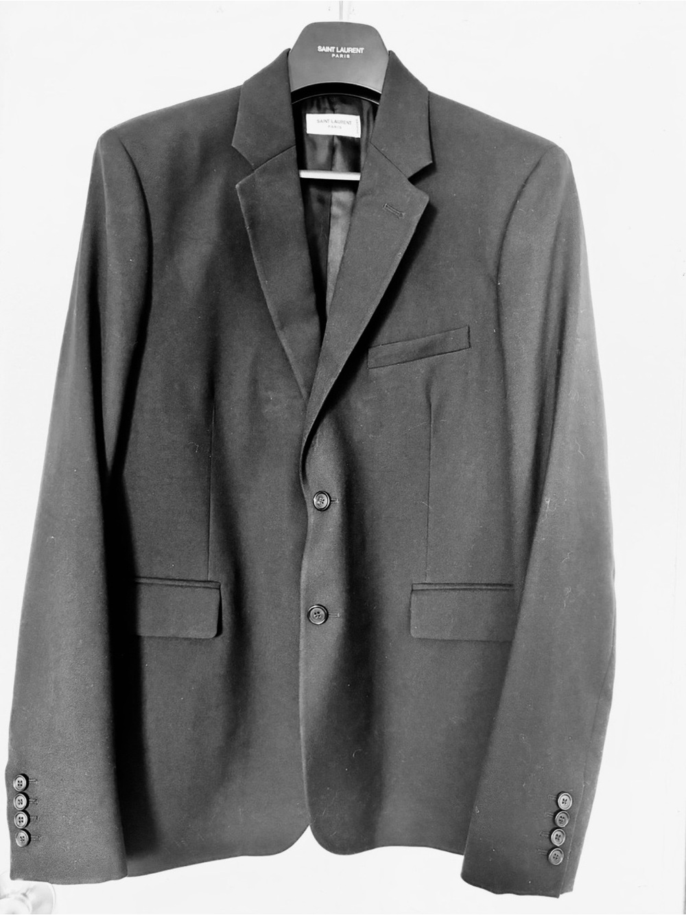 Saint Laurent Black Men's Two-Button Blazer